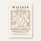 Vintage Henri Matisse "Berggruen & Cie" Papiers Découpés Exhibition Poster | Vertical Retro White Framed Wall Art 2 : 3 Vertical Premium Wall Art Canvas by MeriDeewar