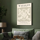 Vintage Henri Matisse "Berggruen & Cie" Papiers Découpés Exhibition Poster | Vertical Retro White Framed Wall Art 2 : 3 Vertical Premium Wall Art Canvas by MeriDeewar