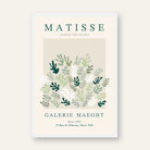 Vintage Henri Matisse "Galerie Maeght" Papiers Découpés Green Leaf Poster | Vertical Retro White Framed Wall Art 2 : 3 Vertical Premium Wall Art Canvas by MeriDeewar