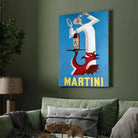 Vintage Italian Martini Red Devil Illustration Poster | Vertical Retro White Framed Wall Art 2 : 3 Vertical Premium Wall Art Canvas by MeriDeewar