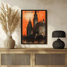 Vintage "Krakow" Polish Railways Travel Poster | Vertical Retro Gothic Architecture White Framed Wall Art 2 : 3 Vertical Premium Wall Art Canvas by MeriDeewar