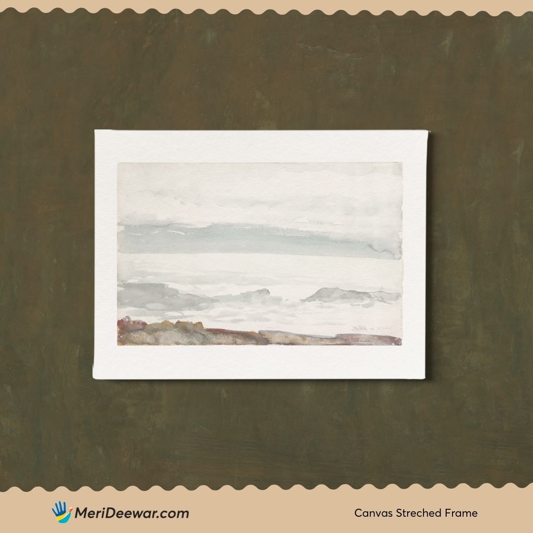 Vintage Landscape Foggy Walk Abstract Painting 3 : 4 Horizontal New Premium Wall Art Canvas by MeriDeewar