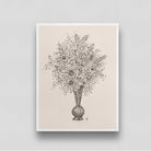 Vintage Line Flower Bouquet Sketch 3 : 4 Vertical New Premium Wall Art Canvas by MeriDeewar
