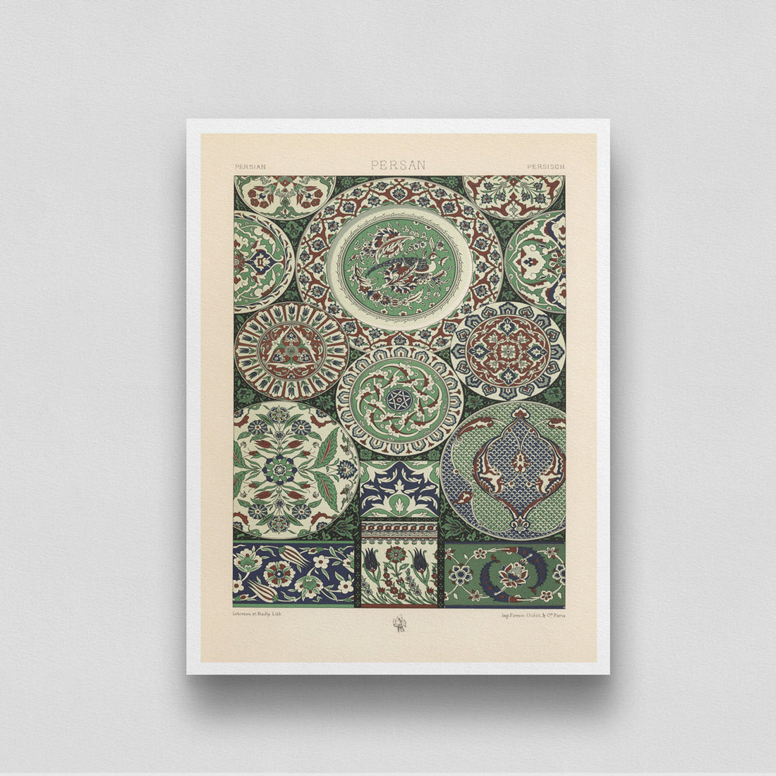 Vintage Lithographs 'L'ornement Polychrome' Poster 3 : 4 Vertical New Premium Wall Art Canvas by MeriDeewar