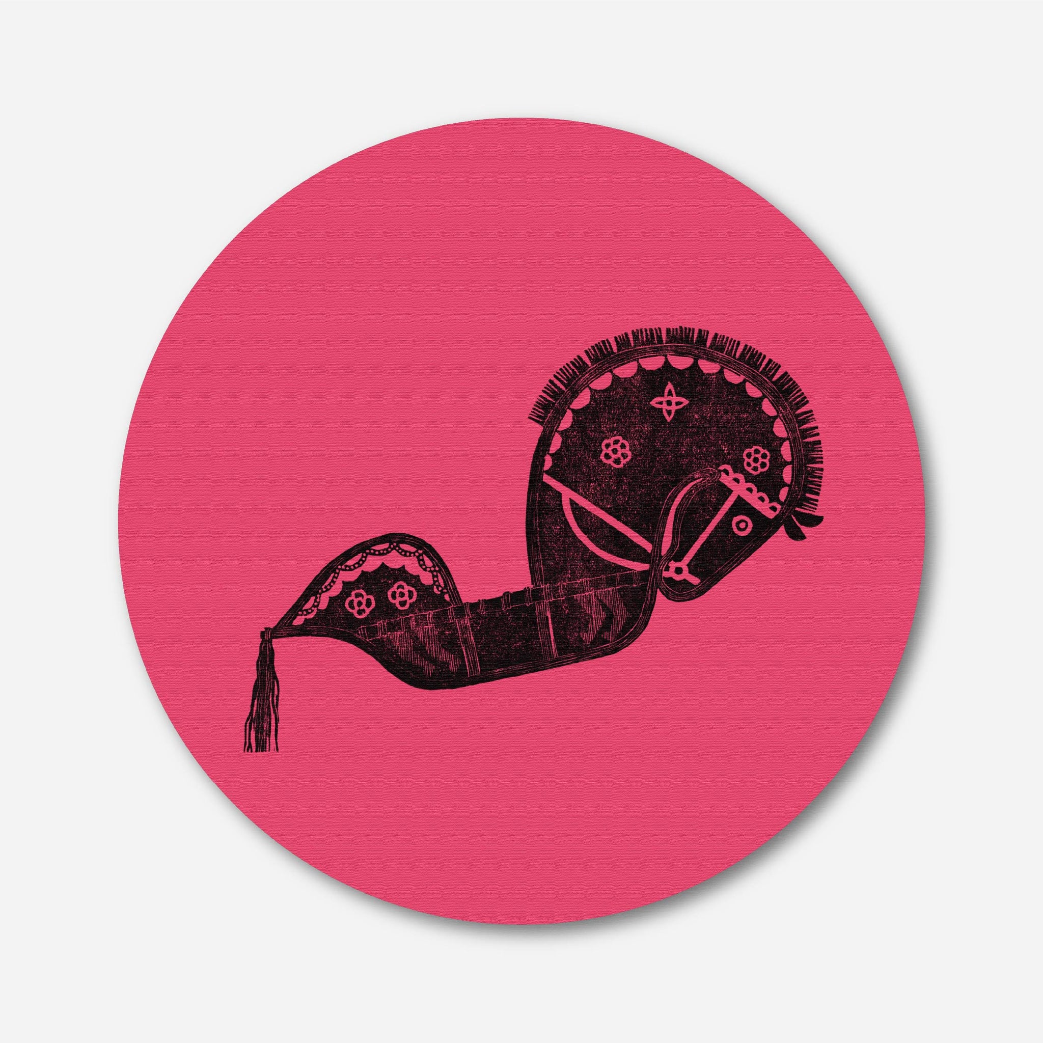 Vintage Rocking Horse Circular Canvas Frame Circular Canvas Frame Premium Wall Art Canvas by MeriDeewar