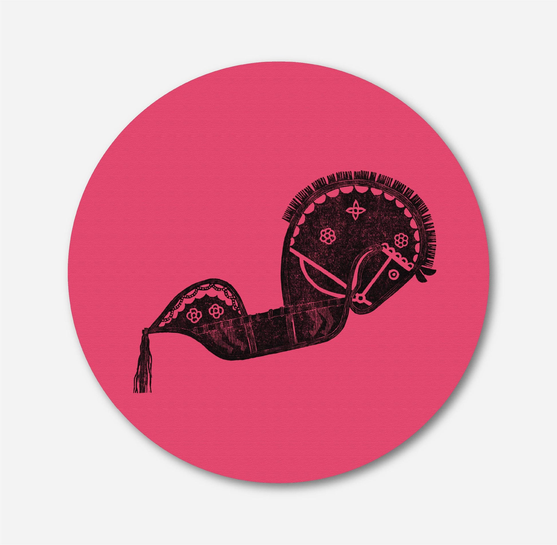 Vintage Rocking Horse Circular Canvas Frame Circular Canvas Frame Premium Wall Art Canvas by MeriDeewar