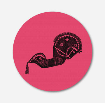 Vintage Rocking Horse Circular Canvas Frame Circular Canvas Frame Premium Wall Art Canvas by MeriDeewar