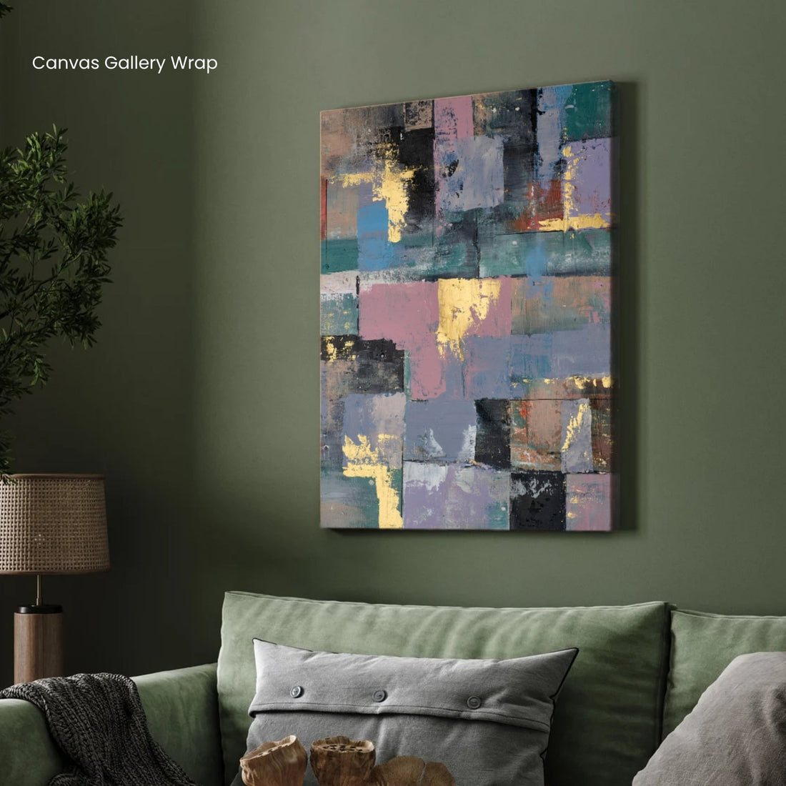 Vintage Spectrum – Color Block Abstract Art 2 : 3 Vertical Premium Wall Art Canvas by MeriDeewar