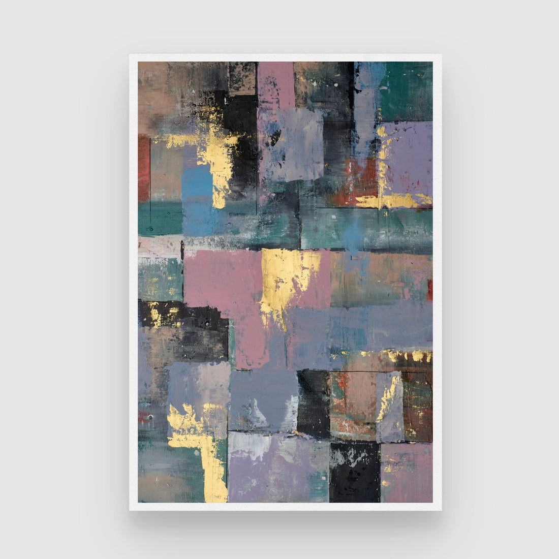 Vintage Spectrum – Color Block Abstract Art 2 : 3 Vertical Premium Wall Art Canvas by MeriDeewar
