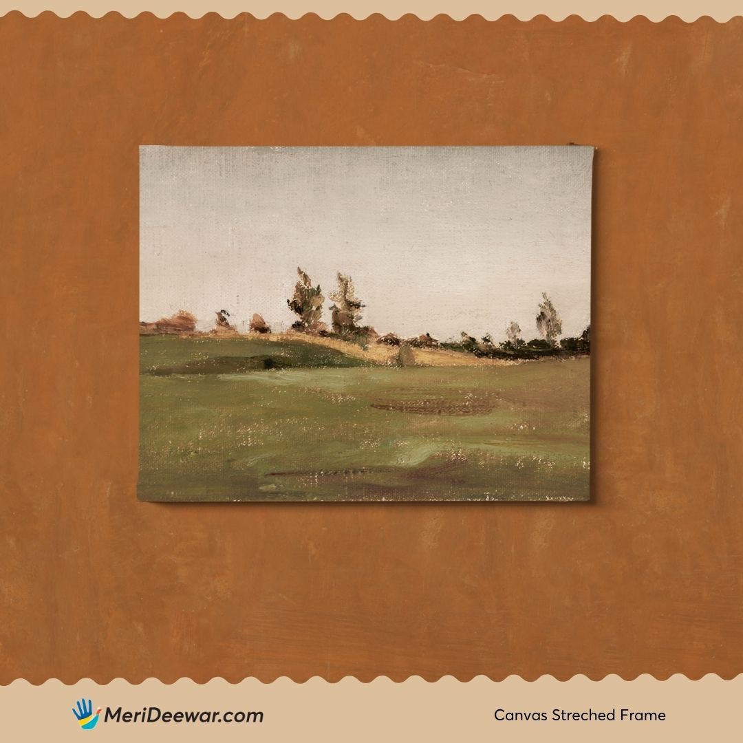 Vintage Spring Landscape Painting 3 : 4 Horizontal New Premium Wall Art Canvas by MeriDeewar