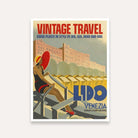 Vintage Travel Poster Wall Art for Bedroom & Living Room | Retro Venice Italy Painting | Giclée Print 4 :5 Vertical Premium Wall Art Canvas by MeriDeewar