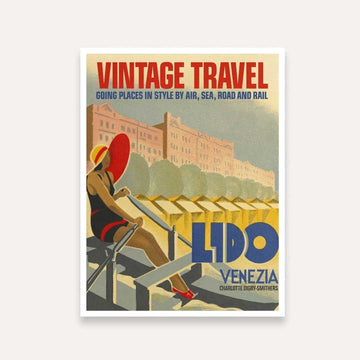 Vintage Travel Poster Wall Art for Bedroom & Living Room | Retro Venice Italy Painting | Giclée Print 4 :5 Vertical Premium Wall Art Canvas by MeriDeewar