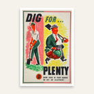 Vintage WWII British Gardening Propaganda Poster | Vertical Retro White Framed Wall Art 2 : 3 Vertical Premium Wall Art Canvas by MeriDeewar