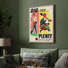 Vintage WWII British Gardening Propaganda Poster | Vertical Retro White Framed Wall Art 2 : 3 Vertical Premium Wall Art Canvas by MeriDeewar