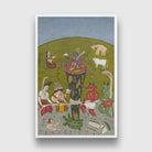 Vishnu as Kurma supporting Mount Mandara Painting 2 : 3 Vertical Premium Wall Art Canvas by MeriDeewar