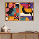 Vivid Geometry – Modern Abstract Geometric Wall Art Walls Premium Wall Art Canvas by MeriDeewar