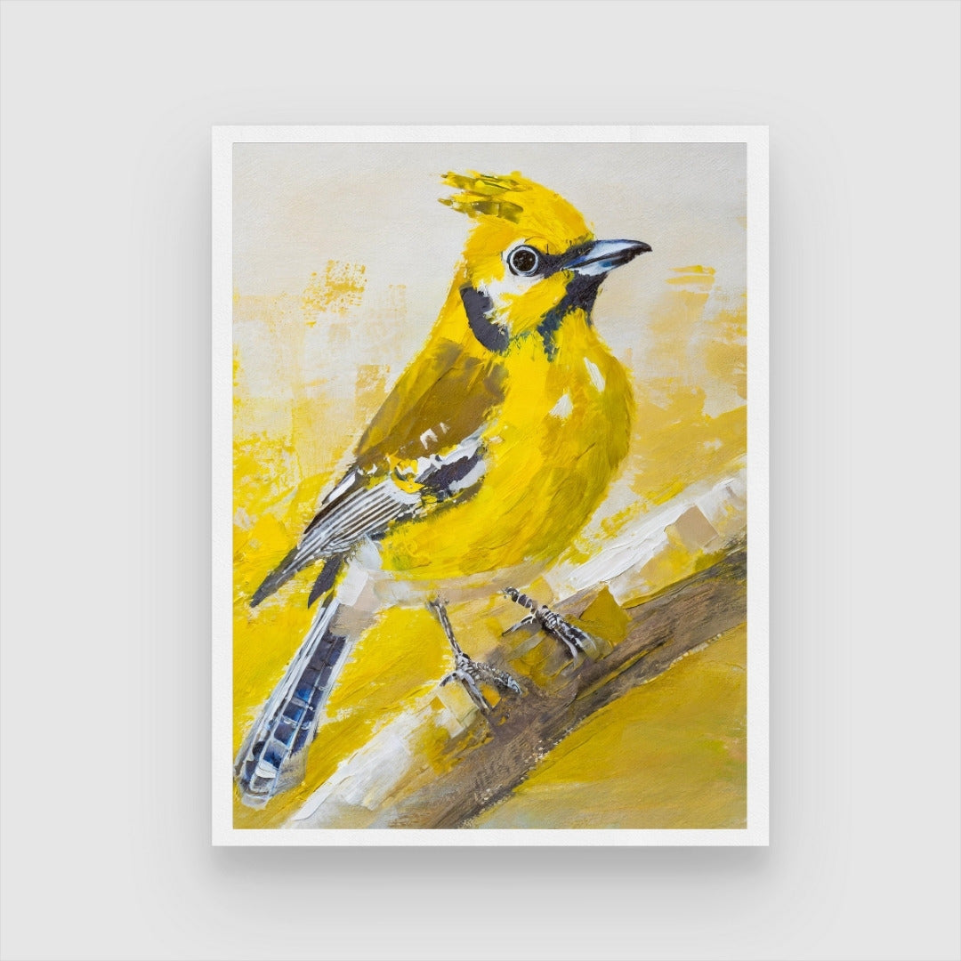 Vivid Jay Bird Abstract Art - Unique Painting for Wall Decor 3 : 4 Vertical New Premium Wall Art Canvas by MeriDeewar