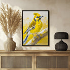 Vivid Jay Bird Abstract Art - Unique Painting for Wall Decor 3 : 4 Vertical New Premium Wall Art Canvas by MeriDeewar