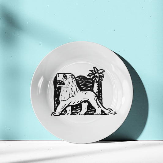 Roaring Lion Painting Wall Decor Plate