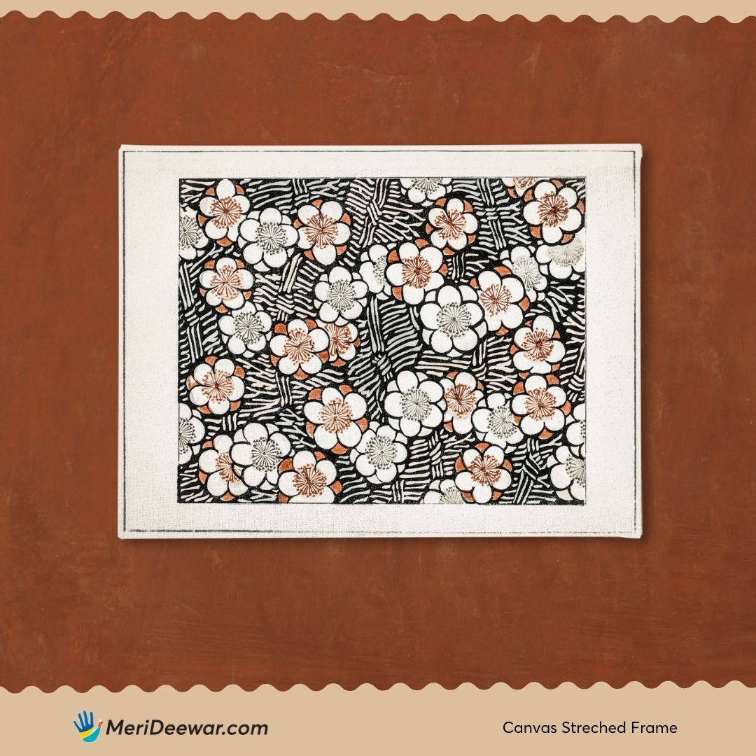 Watanabe Seitei Floral Pattern 3 : 4 Horizontal New Premium Wall Art Canvas by MeriDeewar