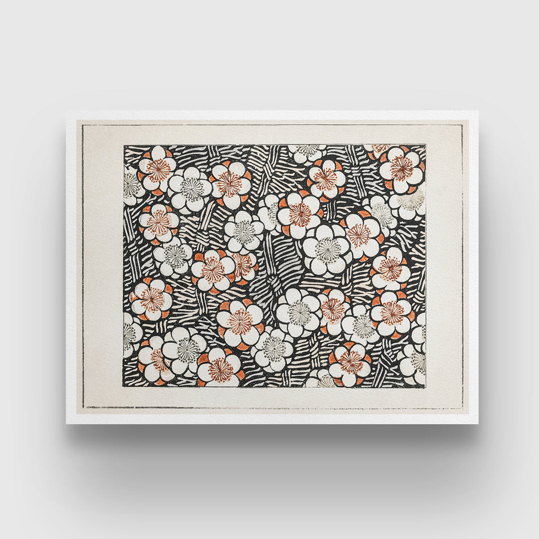 Watanabe Seitei Floral Pattern 3 : 4 Horizontal New Premium Wall Art Canvas by MeriDeewar