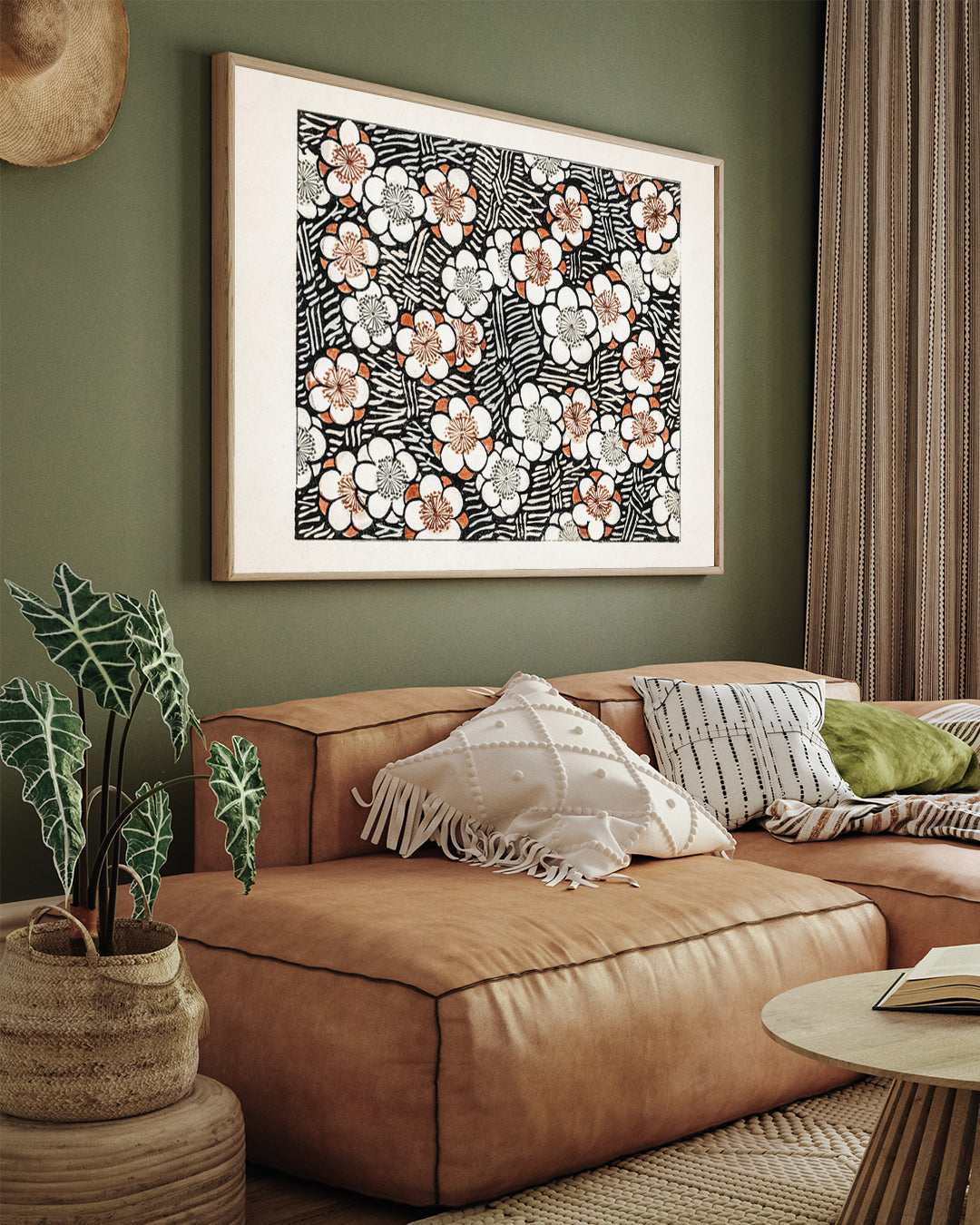 Watanabe Seitei Floral Pattern 3 : 4 Horizontal New Premium Wall Art Canvas by MeriDeewar