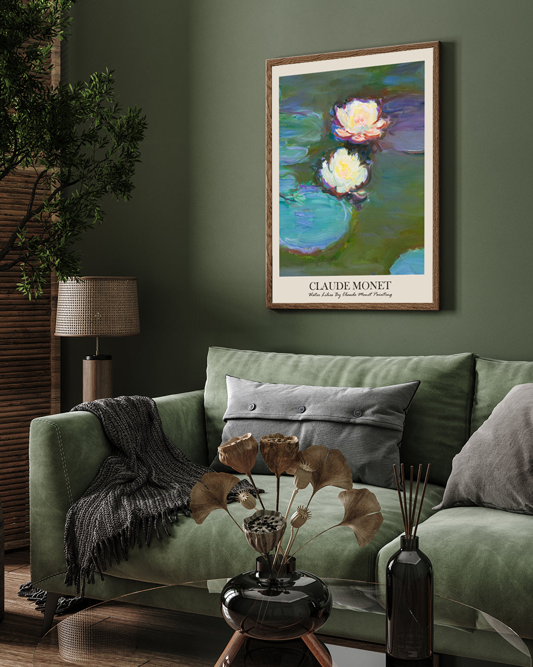 Water Lilies By Claude Monet Painting 3 : 4 Vertical New Premium Wall Art Canvas by MeriDeewar