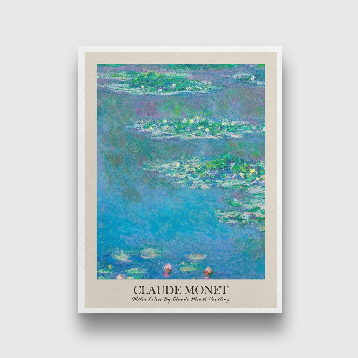 Water Lilies Painting  by Claude Monet 3 : 4 Vertical New Premium Wall Art Canvas by MeriDeewar