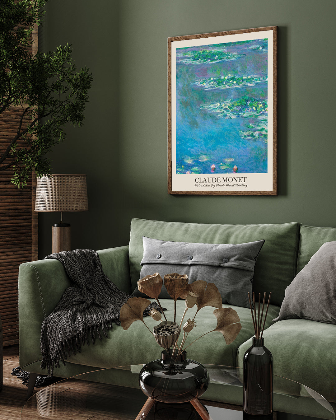 Water Lilies Painting By Claude Monet 3 : 4 Vertical New Premium Wall Art Canvas by MeriDeewar