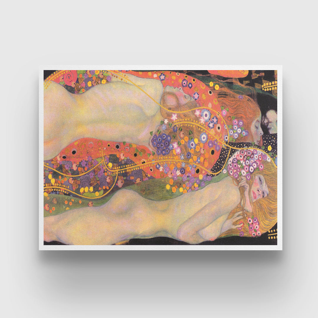water serpents Painting gustav klimt 3 : 4 Horizontal New Premium Wall Art Canvas by MeriDeewar