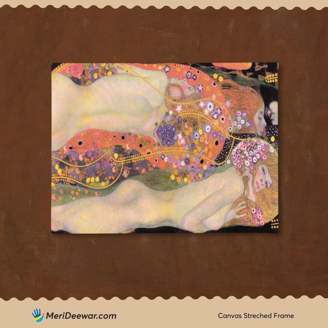 water serpents Painting gustav klimt 3 : 4 Horizontal New Premium Wall Art Canvas by MeriDeewar