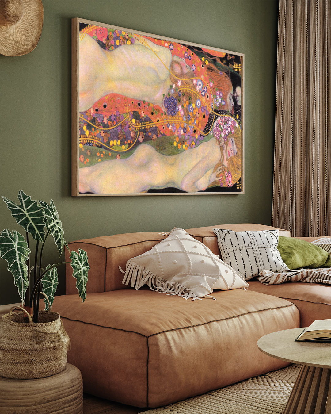 water serpents Painting gustav klimt 3 : 4 Horizontal New Premium Wall Art Canvas by MeriDeewar