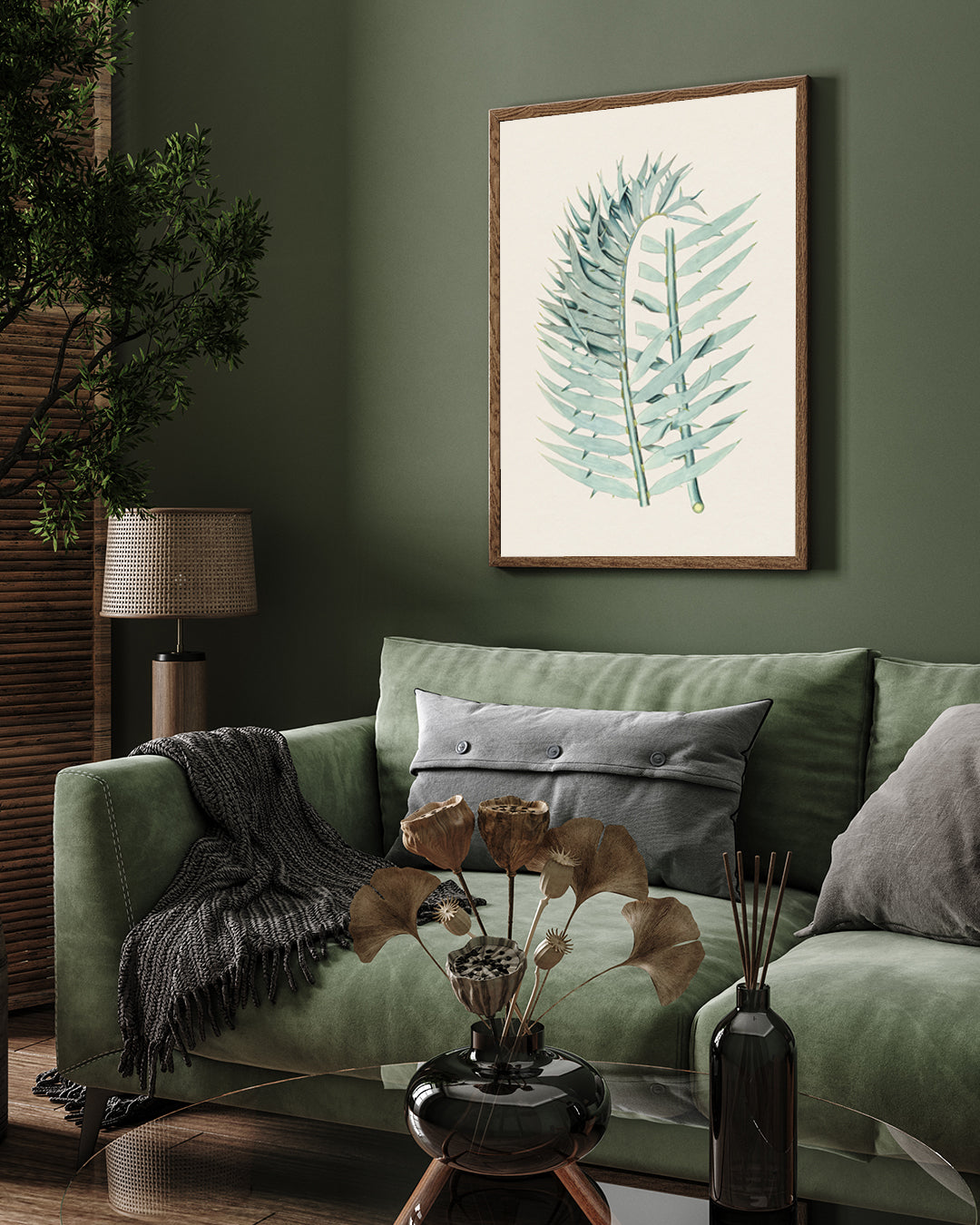 Watercolor Leaf Poster 3 : 4 Vertical New Premium Wall Art Canvas by MeriDeewar