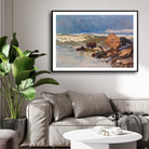 Waves & Rocks – Coastal Shoreline Seascape Painting 2 : 3 Horizontal Premium Wall Art Canvas by MeriDeewar