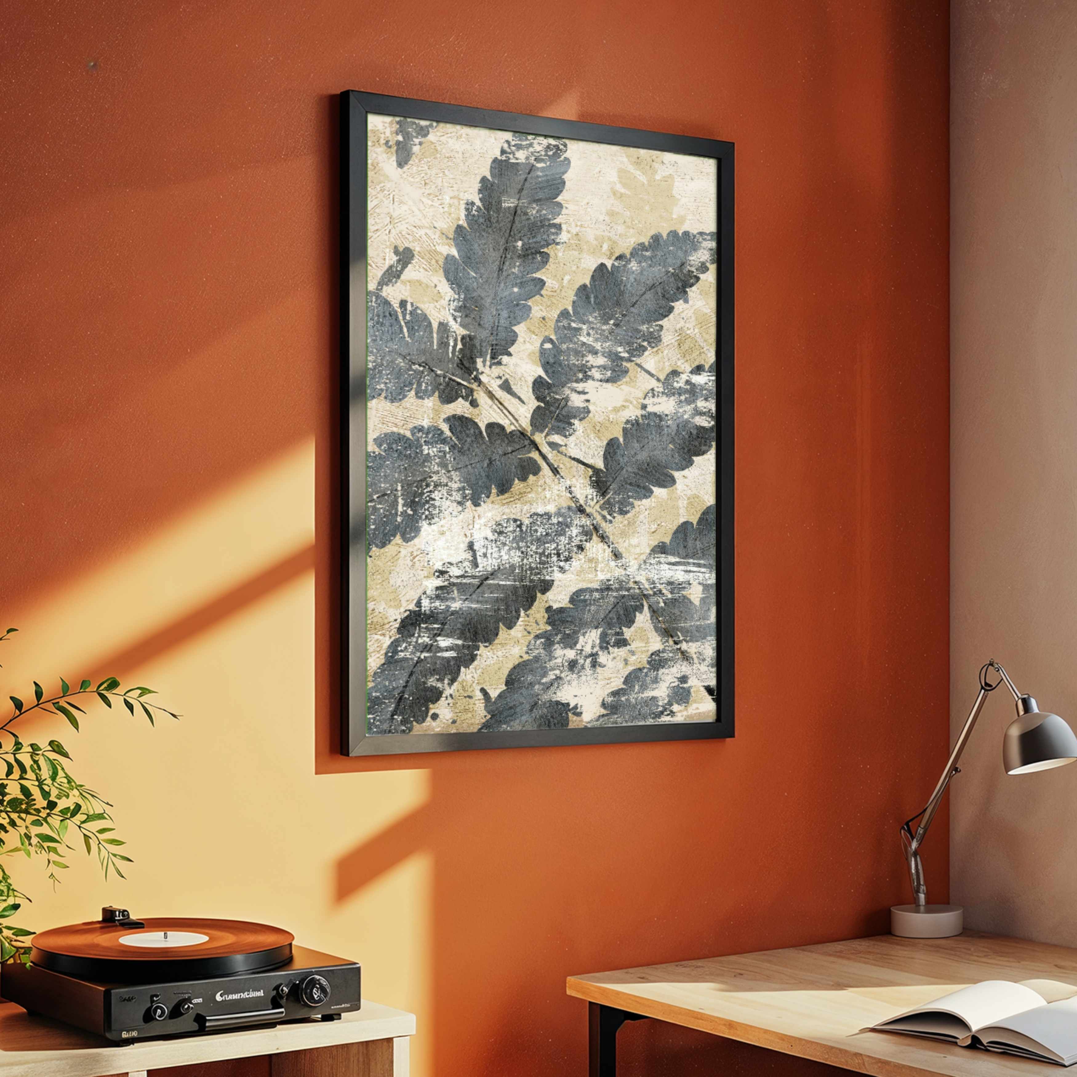"Weathered Fern Study" Textured Botanical Giclée Print | Fine Art Wall Art 2 : 3 Vertical Premium Wall Art Canvas by MeriDeewar