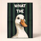 "What The Duck" Funny Animal Illustration Poster | Vertical Borderless Art Frame Poster Premium Wall Art Canvas by MeriDeewar