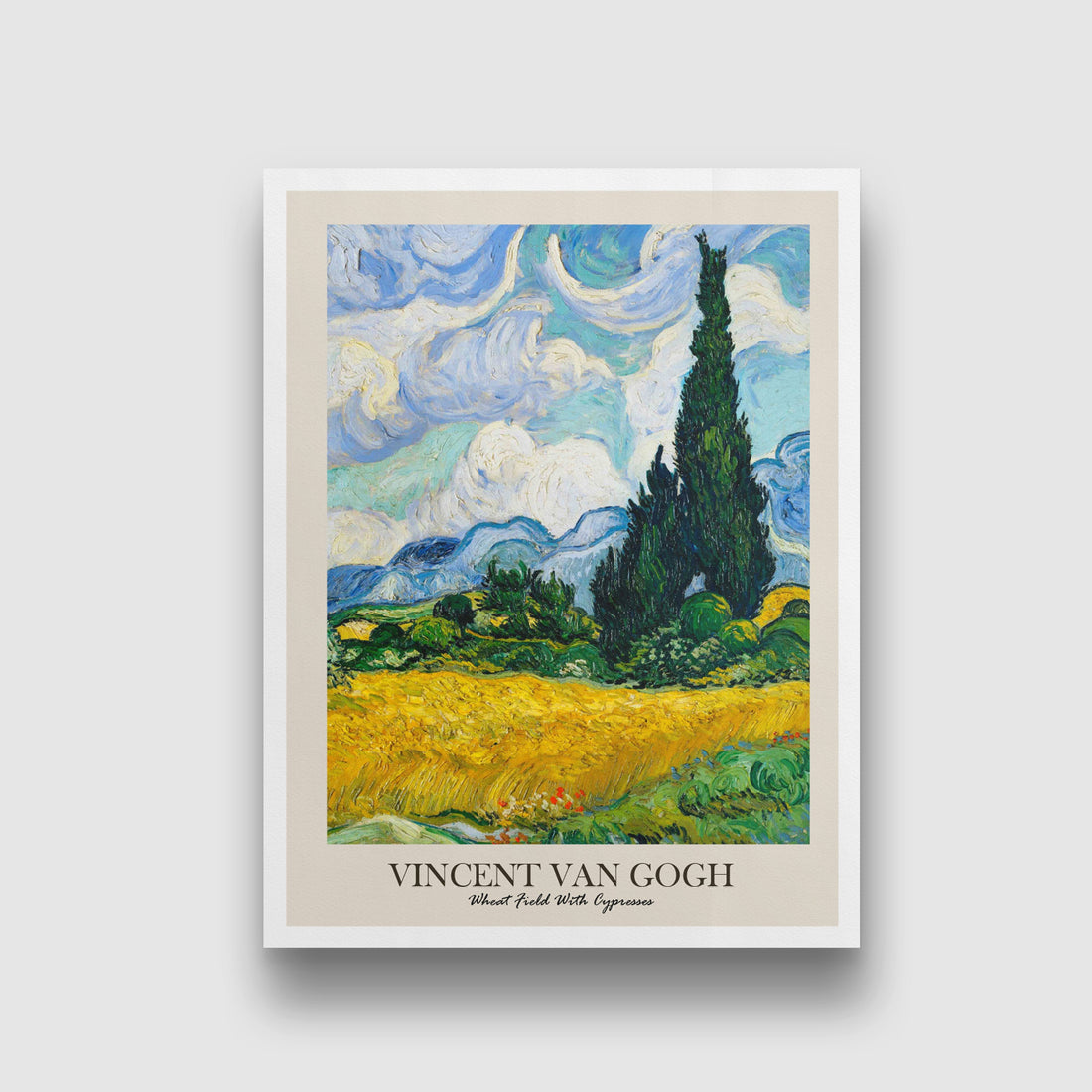 Wheat Field with Cypresses Painting by Vincent van Gogh 3 : 4 Vertical New Premium Wall Art Canvas by MeriDeewar