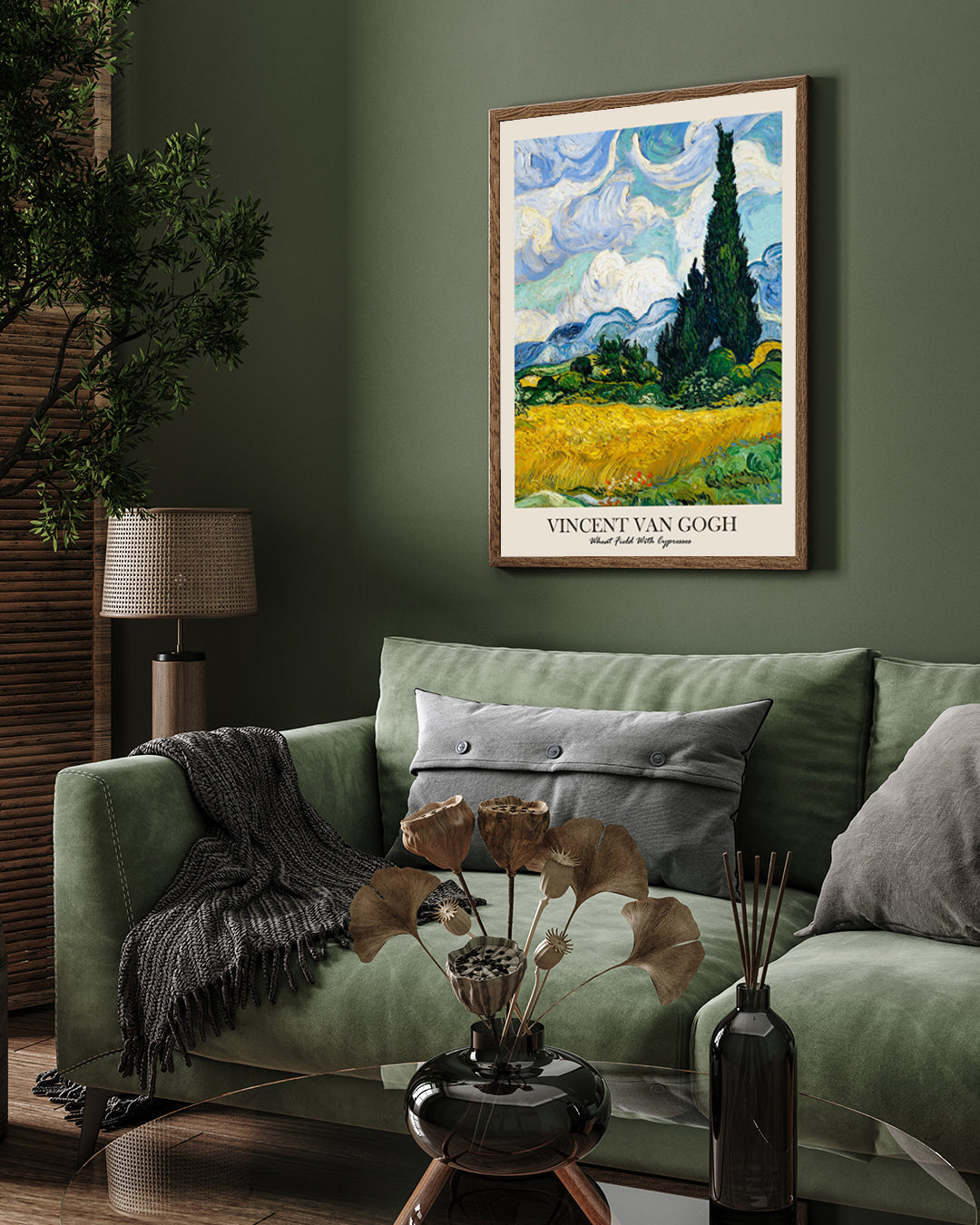 Wheat Field with Cypresses Painting by Vincent van Gogh 3 : 4 Vertical New Premium Wall Art Canvas by MeriDeewar