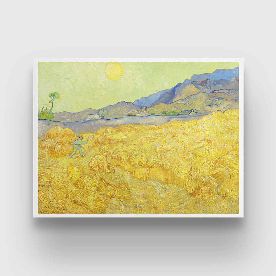 Wheatfield With A Reaper by van Gogh 3 : 4 Horizontal New Premium Wall Art Canvas by MeriDeewar