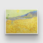 Wheatfield With A Reaper by van Gogh 3 : 4 Horizontal New Premium Wall Art Canvas by MeriDeewar