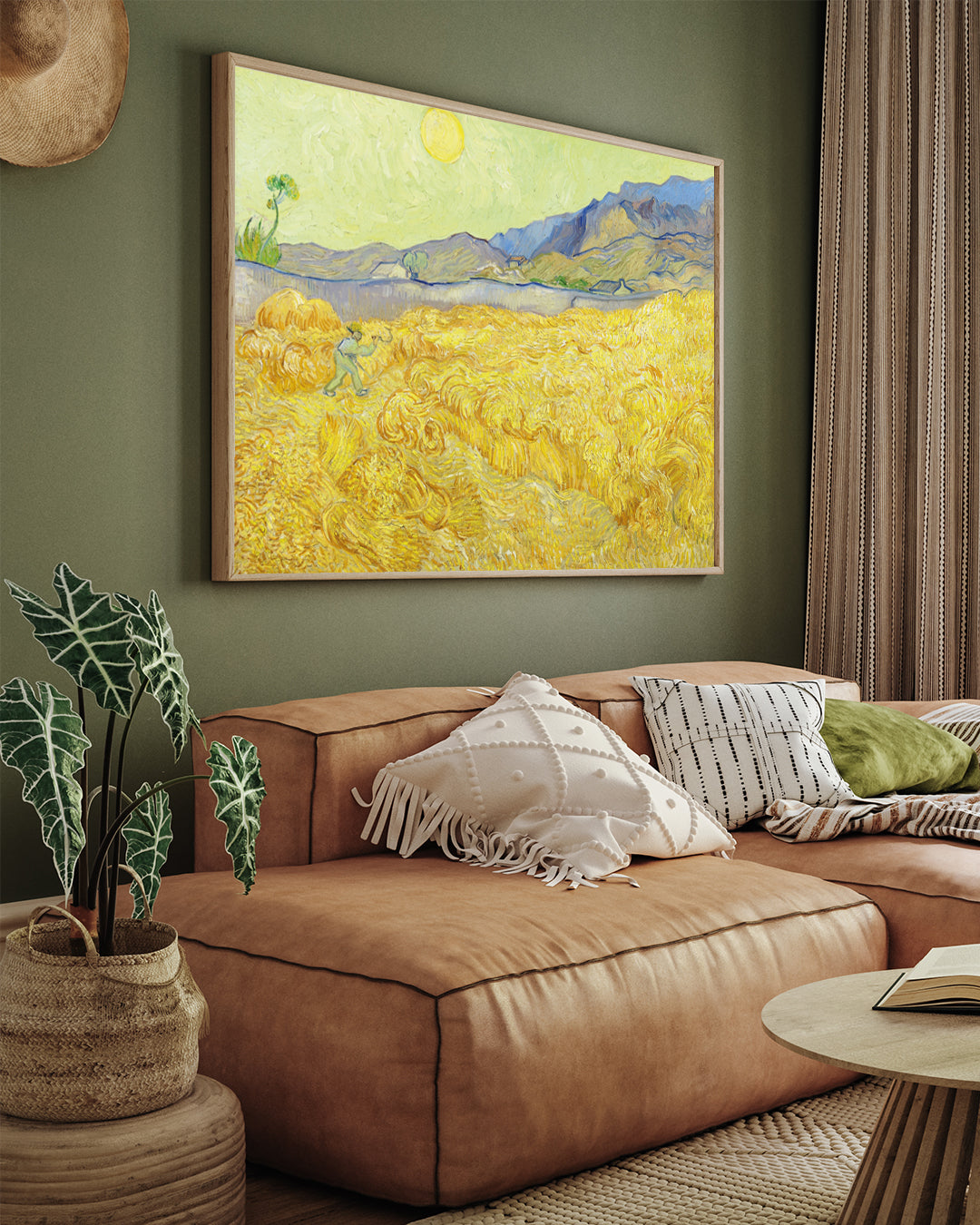 Wheatfield With A Reaper by van Gogh 3 : 4 Horizontal New Premium Wall Art Canvas by MeriDeewar
