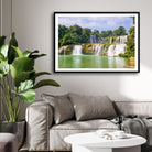 Whispers of the Falls – Tranquil Waterfall Landscape 2 : 3 Horizontal Premium Wall Art Canvas by MeriDeewar