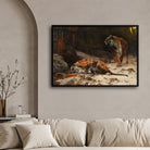Whispers of the Jungle – The Tiger Pair 2 : 3 Horizontal Premium Wall Art Canvas by MeriDeewar