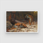 Whispers of the Jungle – The Tiger Pair 2 : 3 Horizontal Premium Wall Art Canvas by MeriDeewar