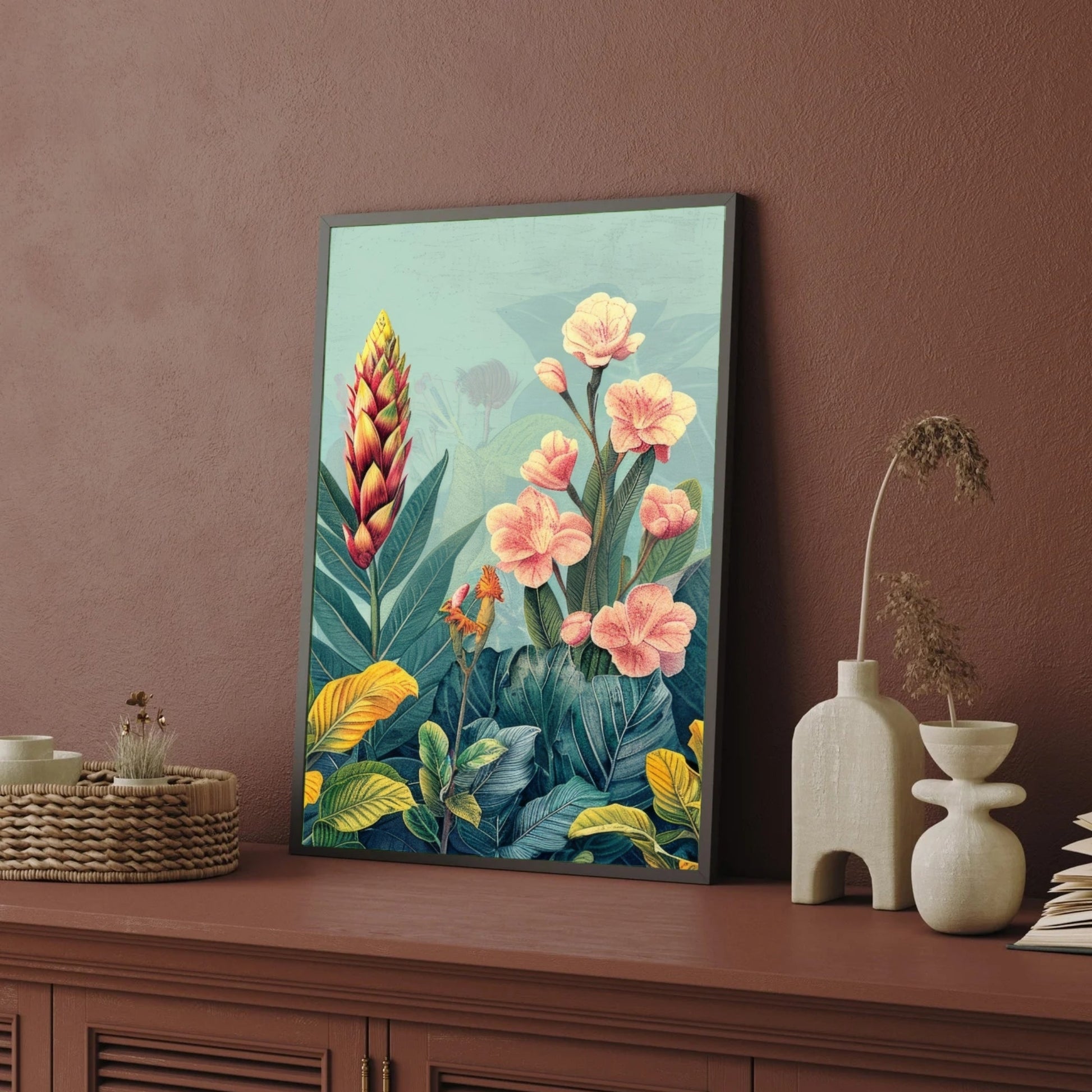 Whispers of the Tropics – Botanical Canvas Wall Art 2 : 3 Vertical Premium Wall Art Canvas by MeriDeewar