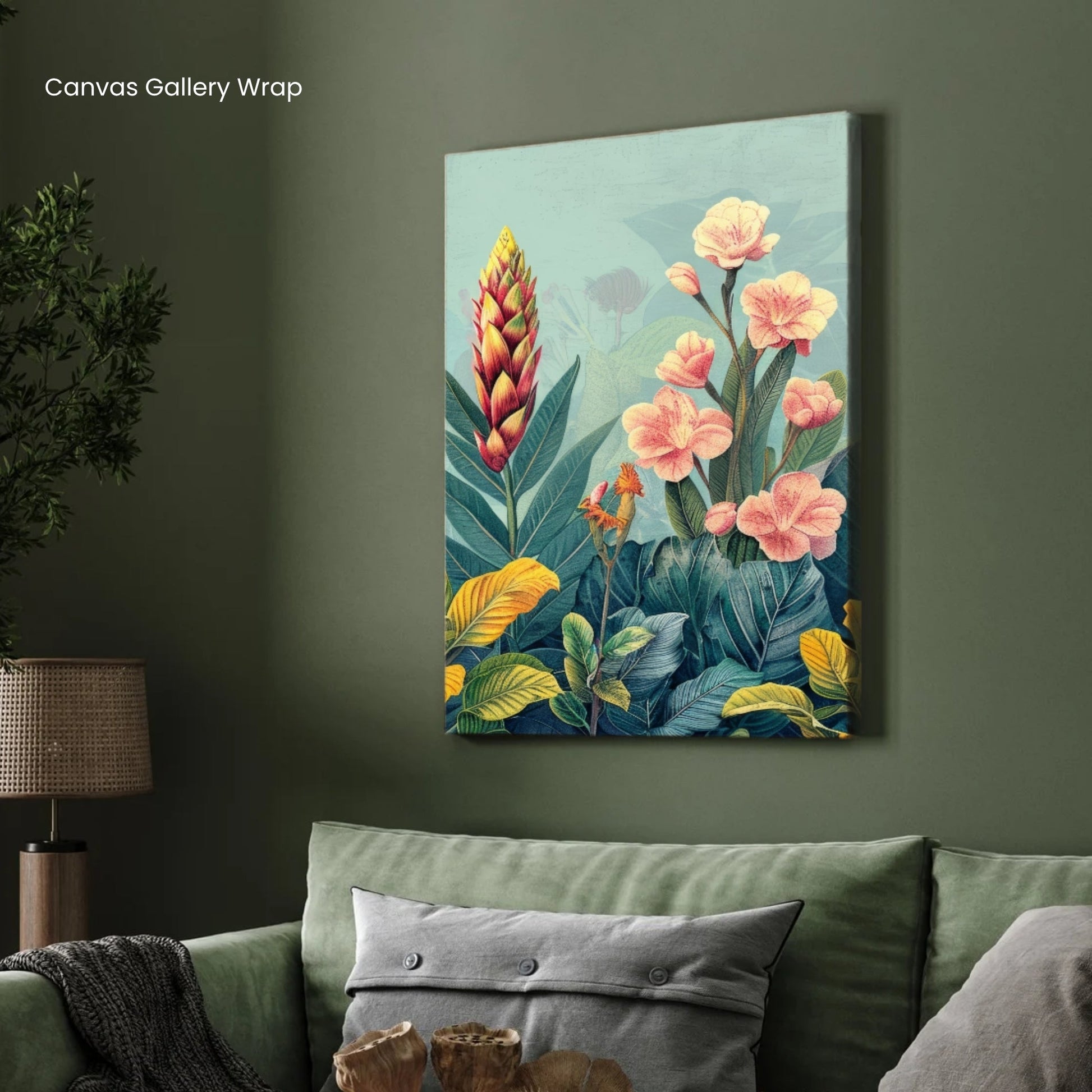 Whispers of the Tropics – Botanical Canvas Wall Art 2 : 3 Vertical Premium Wall Art Canvas by MeriDeewar