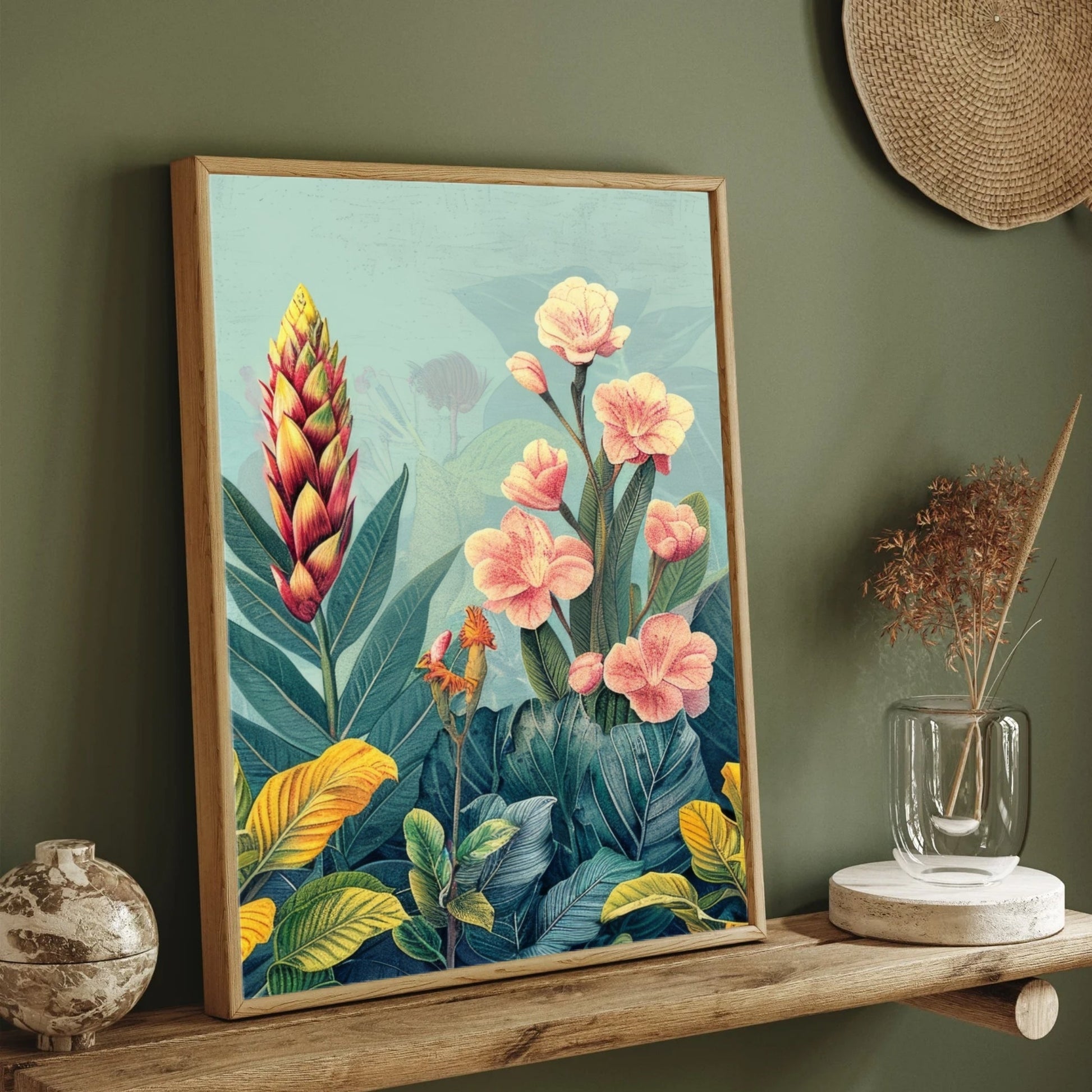 Whispers of the Tropics – Botanical Canvas Wall Art 2 : 3 Vertical Premium Wall Art Canvas by MeriDeewar