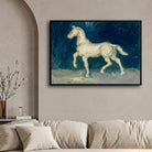 White Horse Painting for Living Room | Van Gogh Wall Art | Giclée Fine Art Print 4 : 3 Horizontal Premium Wall Art Canvas by MeriDeewar