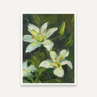 White Lily Flower Painting for Living Room | Nature Floral Wall Art for Home Decor 4 :5 Vertical Premium Wall Art Canvas by MeriDeewar