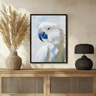 White Parrot Bird Abstract Art - Modern Painting for Home Decor 3 : 4 Vertical New Premium Wall Art Canvas by MeriDeewar